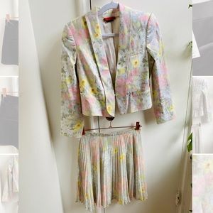 Alice and Olivia floral two piece suit